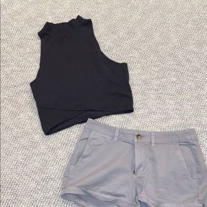 Grey Halter Crop Top